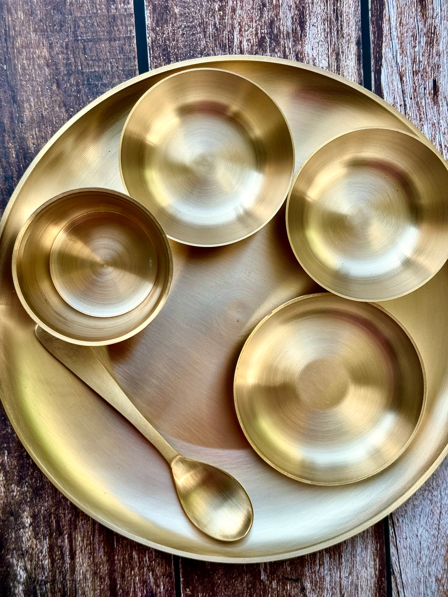Kansa thali set-11" | set of 6pcs