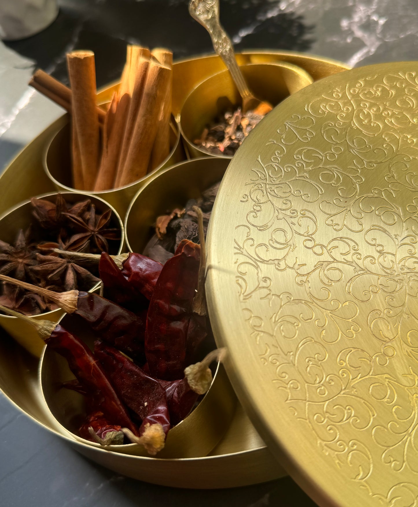 Brass spice box
