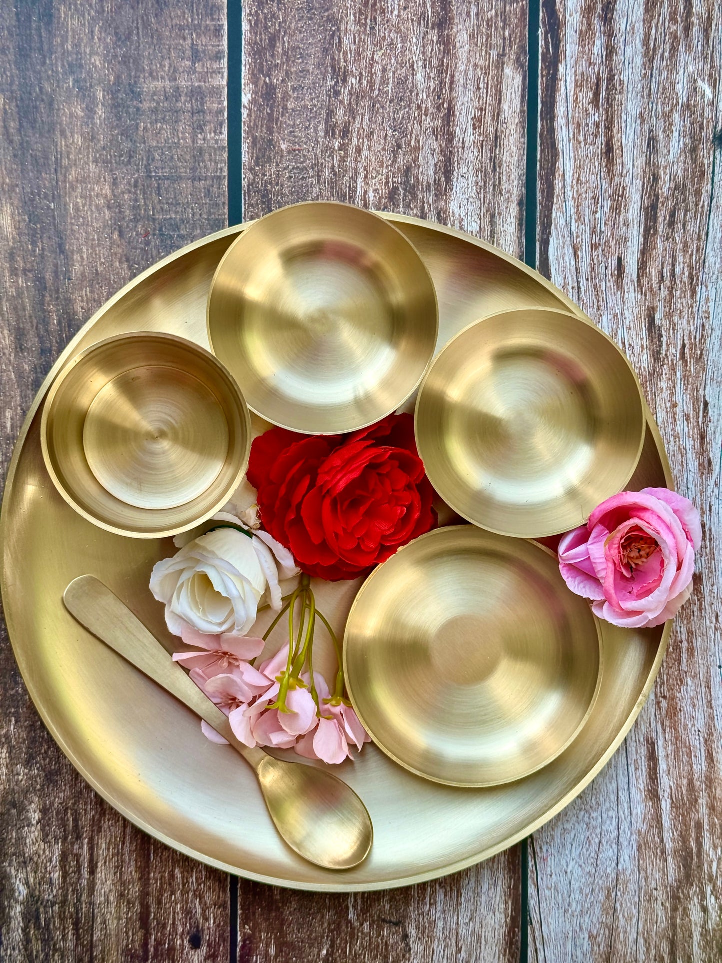 Kansa thali set-11" | set of 6pcs