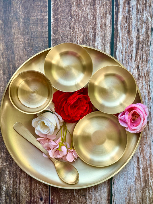 Kansa thali set-11" | set of 6pcs