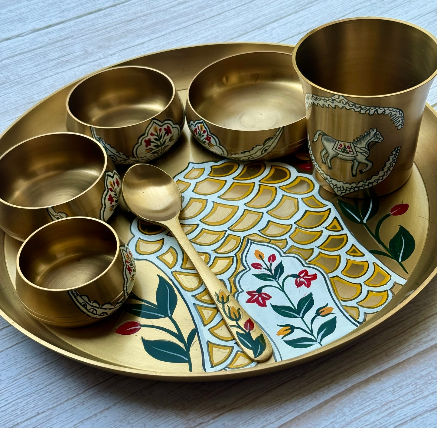 Hand painted thali | set of 7