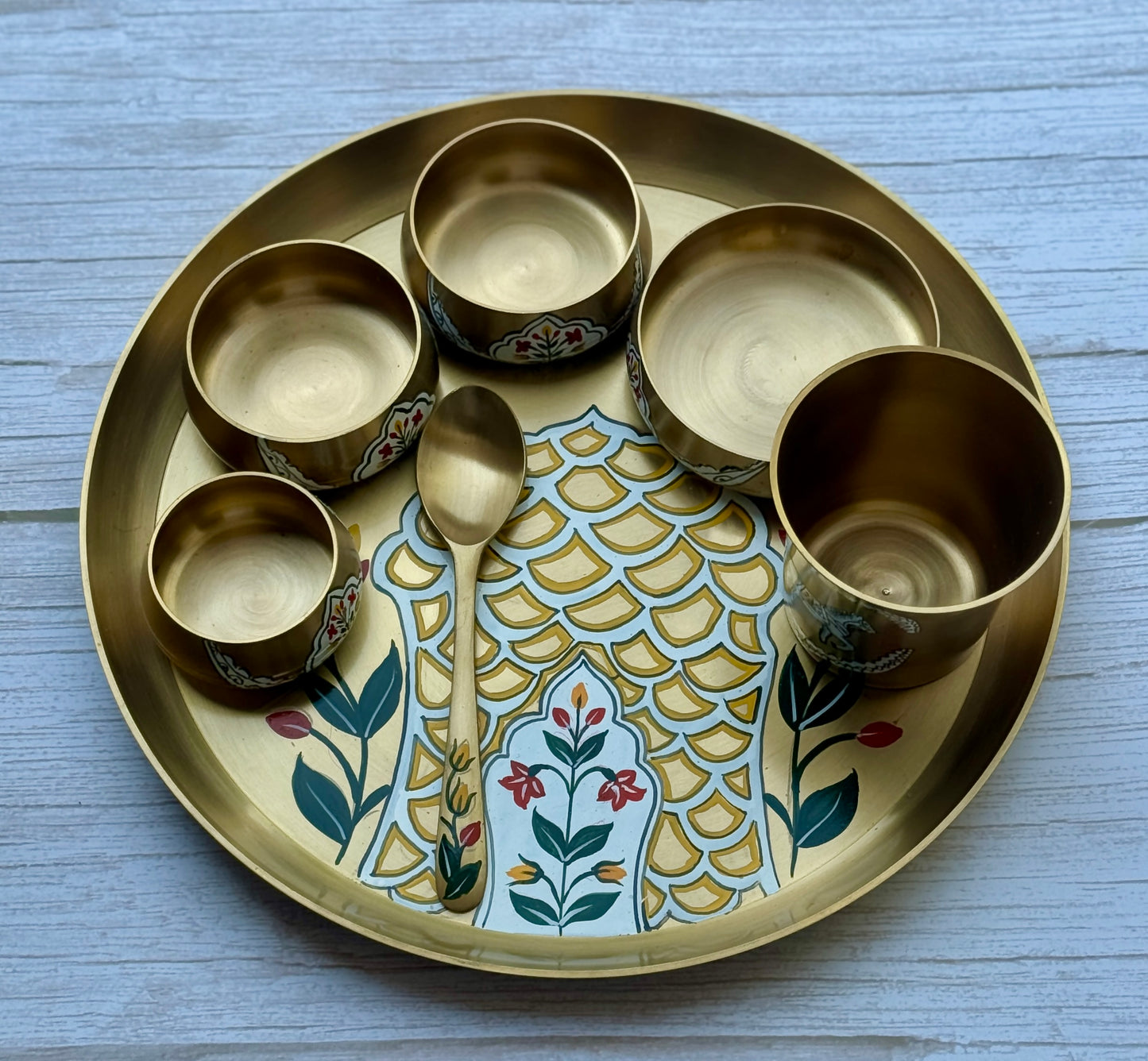 Hand painted thali | set of 7