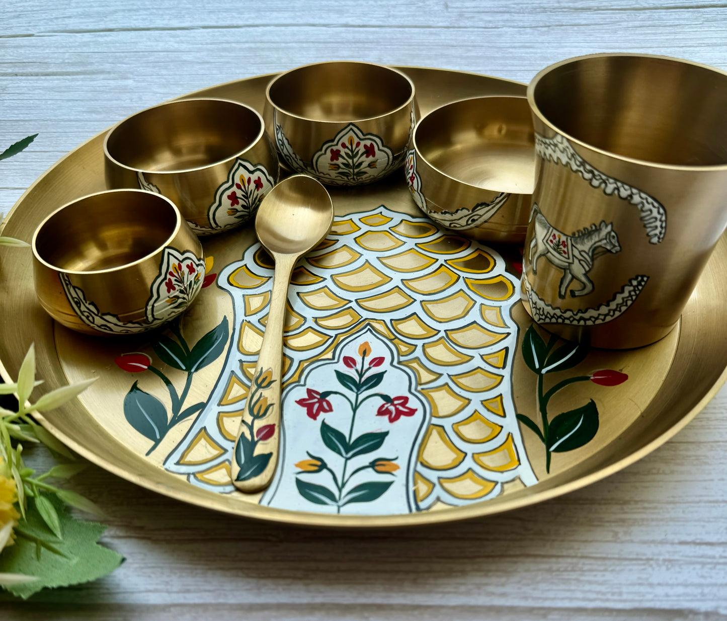 Hand painted thali | set of 7
