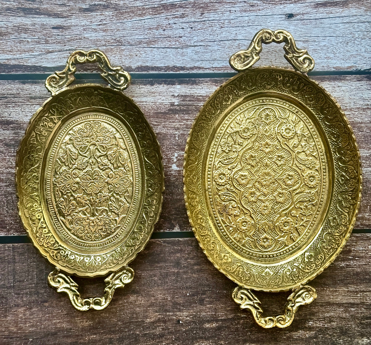 Brass tray platter | set of 2