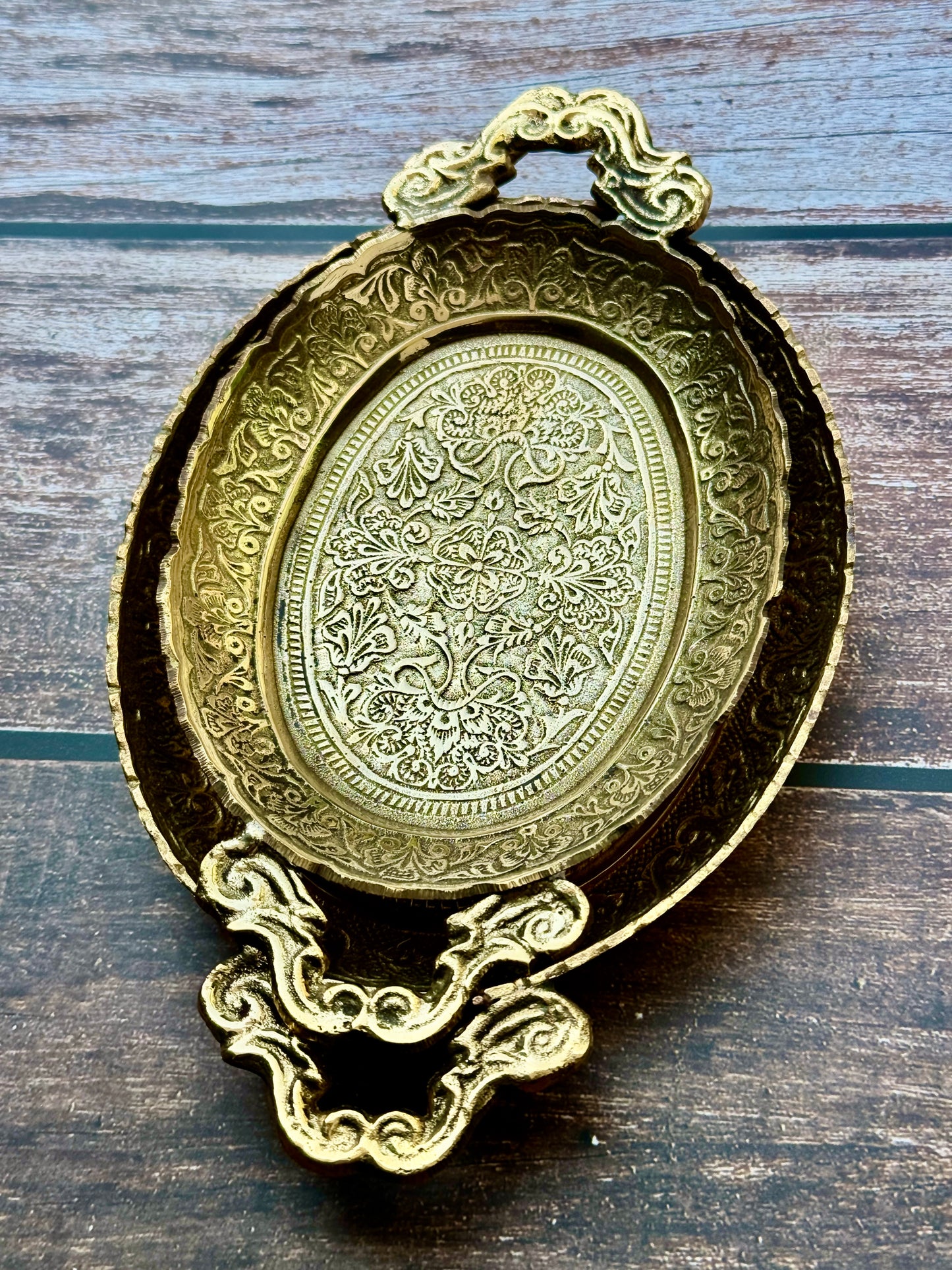 Brass tray platter | set of 2