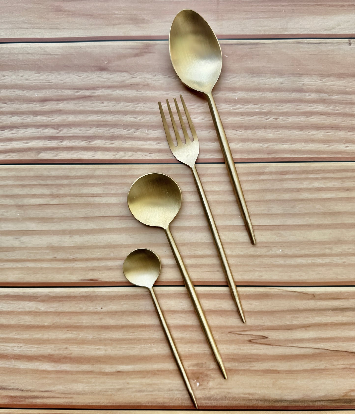 Brass cutlery set of 4