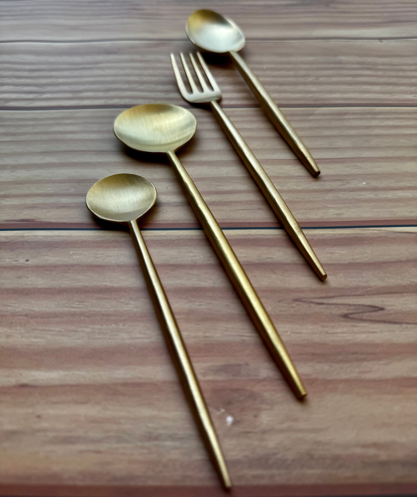 Brass cutlery set of 4